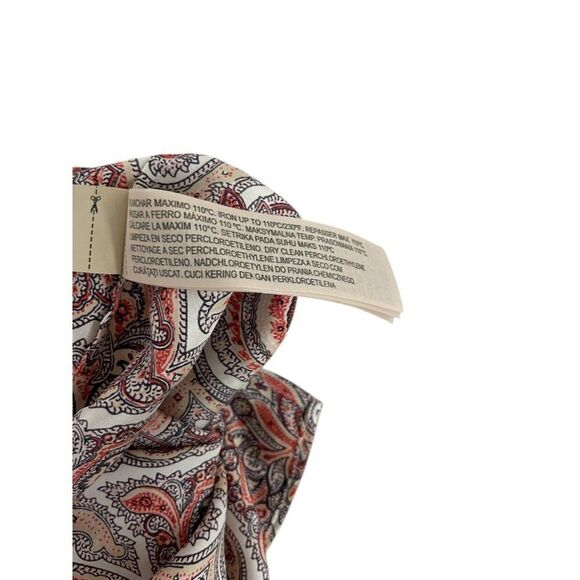 Massimo Dutti Mini Tank Silk Dress EU 36 US 4 Red Paisley V-neck 6603/843 NWT - Picture 11 of 16
